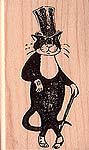 Dapper Cat Rubber Stamp