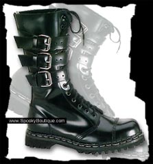 14-Hole Buckle Strap Boots