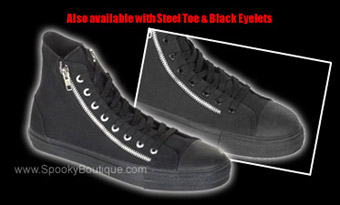 High Top 2 Zipper Canvas Sneakers