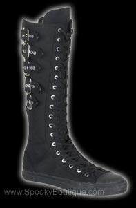 Super High Top Open Calf Buckle Sneakers