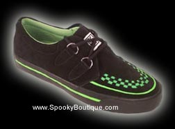 Black/Green Suede Creeper Sneakers