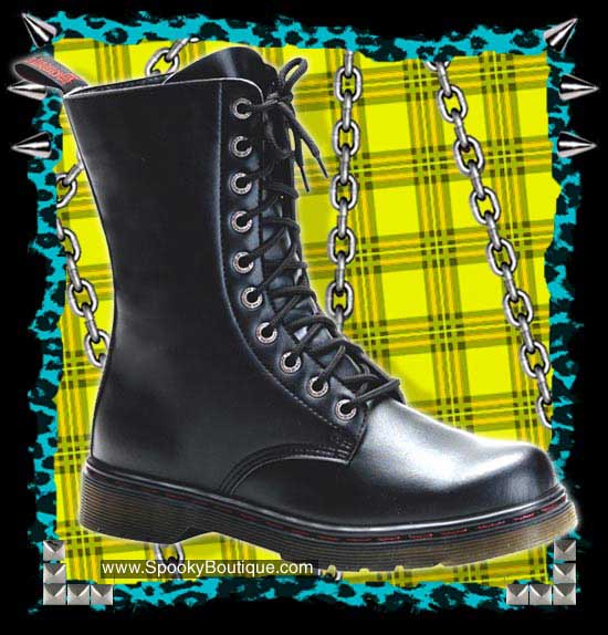 DISORDER-200 - 10-Hole Non-Leather Punk Boots