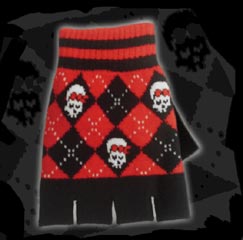 Argyle Skull Fingerless Gloves