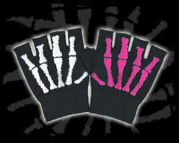 Skeleton Fingerless Gloves