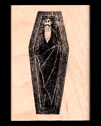 Dracula Coffin Rubber Stamp
