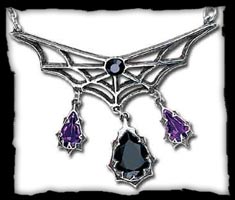 Jewel Dangle Web Necklace