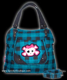 Punk Plaid Skull Handbag