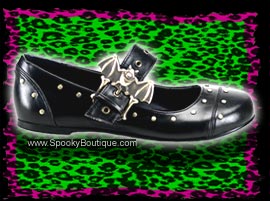 DAISY-02 - Bat Buckle Ballet Flats