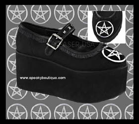 CLICK-02 Pentacle Bow Platform Maryjanes