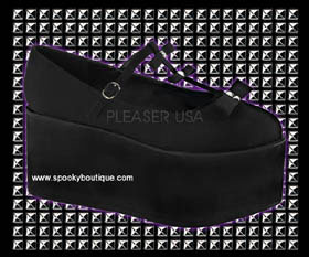 CLICK-08 - Black Studded Platform Maryjanes