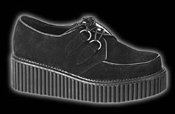 Girls Black Suede Creepers
