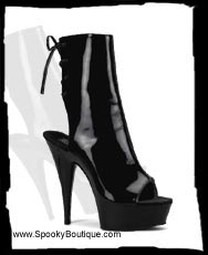 Delight-1018 - Open Toe/Heel Lace-Up Ankle Boots