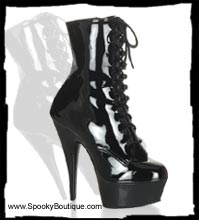 Delight-1020 - Stiletto Heel Lace-Up Boots