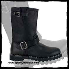 Black Leather Outlaw Biker Boots