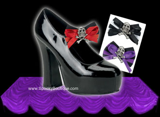 DEMON-21 - Skull Bow Platform Shoes