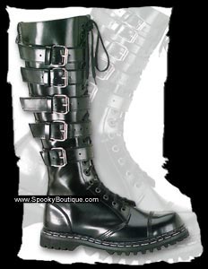 20-Hole Buckle Strap Boots