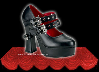 DEMON-16 - Skull Buckle Pumps