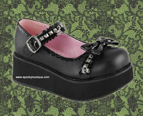 SPRITE-03 -Sweet Lolita Black Bow with Studs Maryjanes